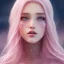 Placeholder: fairy, pink, blonde hair, beautiful, whole face, whole top hair head, hyperrealism, masterpiece, expert, cinematic lighting, sharp focus, 8K, pastel, macro lens, woman, detailed, flower