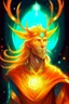 Placeholder: glowing radiance, sun, starlight, stars, elf, proud, heroic, orange, warm