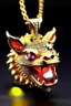 Placeholder: A big pendant for a gold chain, iced out pumba from the lion king with rubies as eyes, fangs in gold