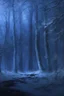 Placeholder: Winter Night, shades of blue, dark, moonlight forest