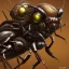 Placeholder: close-up of a insect, realistic, steampunk