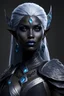 Placeholder: dnd character art of a drow sorceress. high resolution cgi, 4k, ears, dark-charcoal-black skin, unreal engine 6, high detail, cinematic.