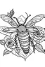 Placeholder: bee with rose idea, line art, background, vector, svg, black outline on white background, leave plenty of white space beetween lines for coloring, tattoo style, tattoo idea,full body, minimalist