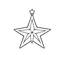 Placeholder: A black and white cute drawing of a Christmas star. Only outline, white background,for kids. The illustration should be in [SUPER SIMPLE], black and white, bold line art with a clear, mostly empty background. [INCLUDES ONLY OUTLINES WITH NO FILLED IN BLACK AREAS], ensuring no shading, no complex images, and making it very easy to color in between the lines.