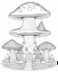 Placeholder: Coloring pages: Whimsical magical mushroom haven, complete with whimsical fairy houses and enchanting toadstools.