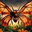 Placeholder: A national geographic award skin color patterned like a poisinous incect or reptile, horrorcore, science gone crazy, winning photograph of of a bat spider housefly hybrid in nature and on the hunt, 64k, reds, oranges, and yellows anatomically correct, 3d, organic surrealism, dystopian, photorealisitc, realtime, symmetrical, clean, 4 small compound eyes around two larger compound eyes, surrealism telephoto dynamic lighting 64 megapixels Unreal Engine volumetric lighting VRay