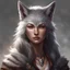 Placeholder: dnd, portrait of female wolf-human