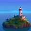 Placeholder: low poly scenery lighthouse by night