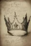 Placeholder: A sketch of an ancient legendary crown with strange text