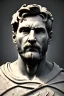 Placeholder: Ultra Realistic image, classical renaissance sculpture, white marble material, god Lionel Messi, Laurel leaves crown, miguel angel style, chisel style, emperor, waist up portrait, epic, celestial, cinematic lighting, God light, god rays, 4k resolution, smooth details, ornate details, soft lighting, unreal engine 5, sky background.