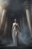 Placeholder: transparent woman made of fog I a roman temple. full body shot. fantasy setting, Cinematic lighting, Volumetric lighting, Epic composition, Photorealism, Very high detail, Character design, Unreal Engine, Octane render, HDR, Subsurface scattering, fantasy art,