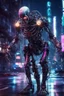 Placeholder: Extreme grandiose and cinematic photo in realistic colors ((cyber skeleton)) dynamic pose and expression, in the city ally of neon tales, watercolour, emotion, industrial, futuristic, night, (sparks around) high lighting, intricate, 8k, macro photography,