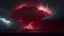 Placeholder: A giant thunderstorm with a dark red color