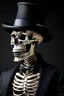 Placeholder: Skeleton with sharp teeth wearing a suit and a top hat