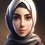 Placeholder: 3d anime Only the face Muslim Pretty impressive women,Portrait image,professional look