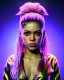 Placeholder: portrait, Shakira, blonde artist, angry, Realistic image, MMA robe, hoodie, mma gloves, fight pose, make-up make-up, gold line make-up, sweat, fog, goddess style, Neon colors, leds. Black background, photo studio, concept art, smooth, unreal engine 5, god lights, ray tracing, RTX, lumen lighting, ultra detail, volumetric lighting, 3d, finely drawn, high definition, 4k.