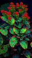 Placeholder: plano detalle de una Euphorbia pulcherrima al estilo de van gogh