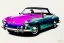 Placeholder: a true-to-life volkswagen karmann ghia cabrio, centered, intricate, extreme detailed, photorealism, center view, city background, pivot on volkswagen, pen and color marker painting by cheryl kelley