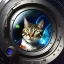 Placeholder: hyper-realistic spaceship interior with a cat looking through porthole at milkyway, suited astronaut float behind cat, 8k resolution, high-quality, fine-detail, detailed matte, intricate, 3D octane render, illustration, digital art, brian froud, howard lyon, anna dittman, greg rutowski,