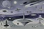 Placeholder: A grayish violet outer space with UFOs painted by Pablo Picasso