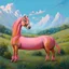 Placeholder: a pink horse like a 19th painting