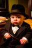 Placeholder: Baby Mafia boss as Al Capone with Tommy gun