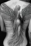 Placeholder: angel from back ultra realistic tattoo design