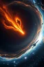 Placeholder: A picture of a Wormhole apocalypse wipes out Universe. Worm-hole collision explodes in outer space in the middle show comet , Epic galaxy with growing black hole. Cinematic interstellar,