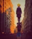 Placeholder: Statue of Queen of photography. Cute blonde woman. Photographer in golden crown. Standing on the street. Big camera in her hand. hyperdetailed, photorealistic, trending on artstation, greg rutkowski, beksinski, kodachrome, lomography, golden hour, bokeh, volumetric light