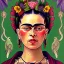 Placeholder: A beautiful portrait of Frida Kahlo by alphonse mucha, japanese tatoos, 4k, high details