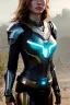 Placeholder: ultrarealistic, panoramic, concept art, strikingly beautiful (18 year old girl:1.2),_skimpy sci-fi armor_, Hair (long ginger:1.1), Face (freckles:1.2), body, medium breasts (light cleavage:1.2), tracing, ambient light, highres, (hyperrealistic:1.2), (perfect face:1.1), intricate (high detail:1.1) body, beautiful detailed eyes (emerald:1.3), _camera_, plump lips ,sci-fi theme, Model hash: ddc3021b