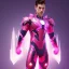 Placeholder: Cosmic super hero, , pink costume,4k image, full body men