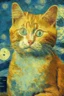 Placeholder: Portrait of a cat by Van Gogh