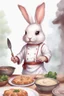 Placeholder: Cute bunny adventurer chef dnd art realism