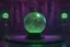 Placeholder: glass globe, 3D haunted mansion, spooky eldritch, luminous color sparkles, bubbling 3D neon green, purple, teal, moon; 3D Insanely Detailed, Intricate, Fantasy, William Holman Hunt, Artgerm, Jim Burns, Intricate, Elegant, 16k, 3D Sharp Focus, Smooth, Artstation, 3D