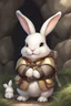 Placeholder: Cute chubby bunny floppy ears adventurer dnd art realism