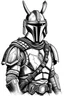 Placeholder: mandalorian black and white for tattoo stencil