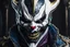 Placeholder: Shaco venom in 8k live action artstyle, white clown mask, close picture, intricate details, highly detailed, high details, detailed portrait, masterpiece,ultra detailed, ultra quality