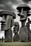 Placeholder: Please show a photo of aliens constructing the Easter Island Moai statues; Bauhaus; Neo-Expressionism