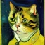 Placeholder: Portrait of a cat by Van Gogh