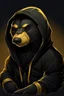 Placeholder: regal looking cyber honey badger wearing a black hoodie