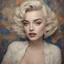 Placeholder: Ana de armas, as marilyn monroe,listening to music, style of klimt
