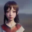 Placeholder: Anime girl cute neck head portrait, warrior costume, village, meditation, 8k quality