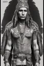 Placeholder: celtic native american warrior with tribal tattoos and cloak