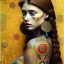 Placeholder: retrato de mujer tribal bella con tatuajes con estilo de Gustav Klimt