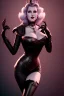 Placeholder: Lana Turner as evil queen in black leather, leather, busty, cleavage, angry, stern look. character design by cory loftis, fenghua zhong, ryohei hase, ismail inceoglu and ruan jia. unreal engine 5, artistic lighting, highly detailed, photorealistic, fantasy