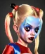 Placeholder: Harley quinn toddler, full body, soft skin, dramatic lighting, hyper realistic