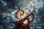 Placeholder: Dynamic complex hypnotic fractal 3D structures twisting and morphing between organic and geometric forms with Symmetry, smooth translucent iridescent glass with inner glow and bubbles, varied transparent materials, stormy skies, intense dramatic