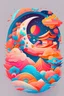 Placeholder: artwork of t-shirt graphic design, flat design of a lunar new year visual graphic, colorful shades, highly detailed clean, vector image, photorealistic masterpiece, professional photograph,, flat white background, isometric, vibrant vector