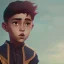 Placeholder: Portrait of a magical kid with his pet familiar by Nick Harris